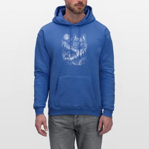Vintage French Bulldog Moon Howling Tee - Men's Hoodie