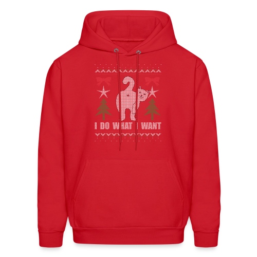 Ugly Christmas Sweater I Do What I Want Cat - Men's Hoodie