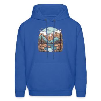 minimalist nature scene - Men's Hoodie - royal blue - Front - Elias (183cm)