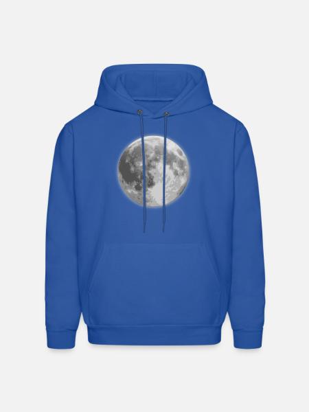 Lune - Molleton à capuche pour hommes - bleu roi