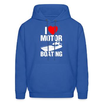I Love Motor Boating Boater - Men's Hoodie - royal blue - Front - Elias (183cm)