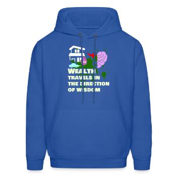 Wealth travels in the direction of wisdom - Men's Hoodie - royal blue - Front - Elias (183cm)