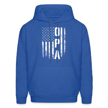 Opa America Flag For Father'S Day - Men's Hoodie - royal blue - Front - Elias (183cm)