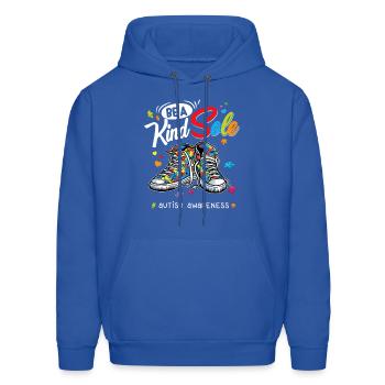 Be A Kind Sole Autism Awareness Rainbow Puzzle - Men's Hoodie - royal blue - Front - Elias (183cm)