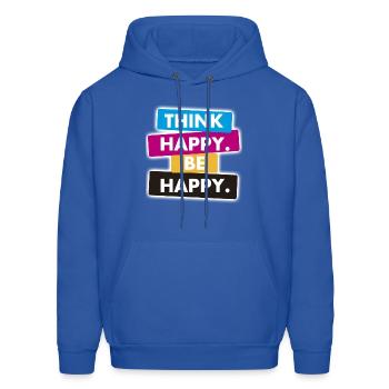 Think happy be happy - Men's Hoodie - royal blue - Front - Elias (183cm)