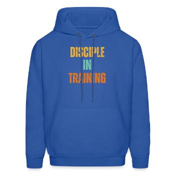Retro Disciple in training barbell - Men's Hoodie - royal blue - Front - Elias (183cm)