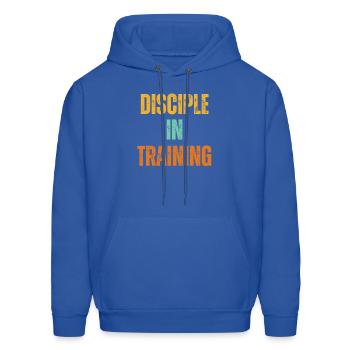 Retro Disciple in training barbell - Men's Hoodie - royal blue - Front - Elias (183cm)