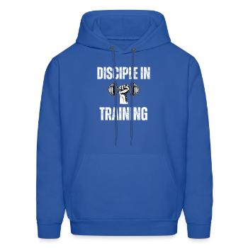 Disciple in training dumbbell Christian - Men's Hoodie - royal blue - Front - Elias (183cm)