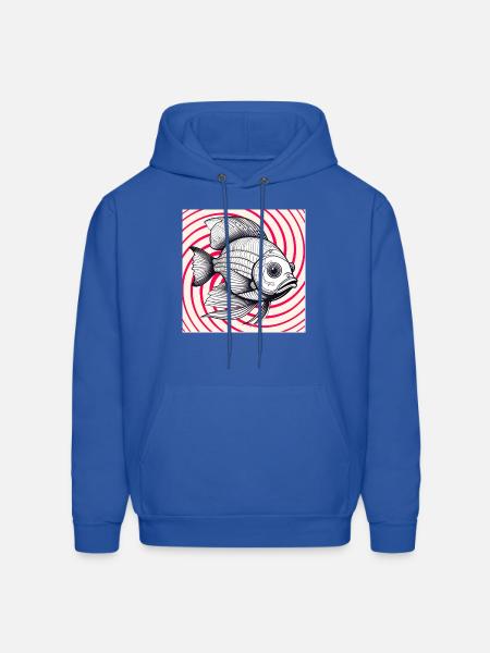 red striped fish - Men's Hoodie - royal blue