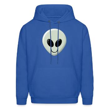 Alien Happy Face - Men's Hoodie - royal blue - Front - Elias (183cm)