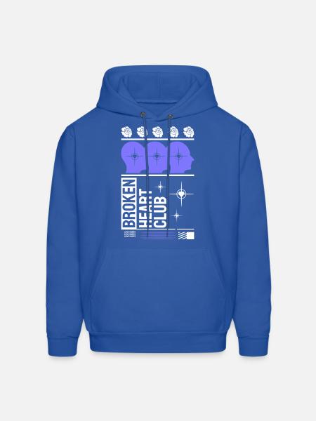 Broken Heart Club - Men's Hoodie - royal blue