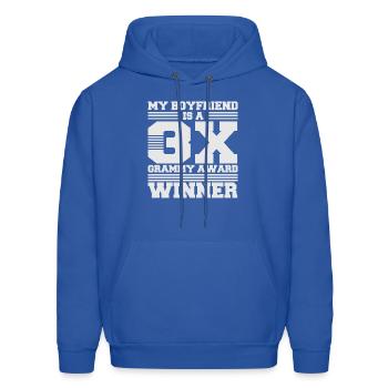 My boyfriend is a 3x grammy award winner - Men's Hoodie - royal blue - Front - Elias (183cm)