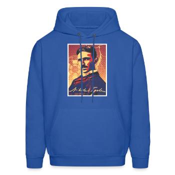 Tesla Signature - Men's Hoodie - royal blue - Front - Elias (183cm)