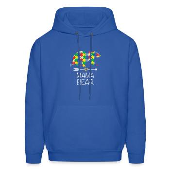 Mama Bear Autism Autism Mom T-Shirt - Men's Hoodie - royal blue - Front - Elias (183cm)