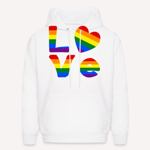 Gay Pride Rainbow LOVE - Men's Hoodie