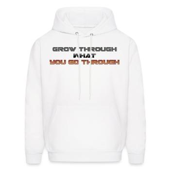 Grow Through what you Go Through - Men's Hoodie - white - Front - Elias (183cm)
