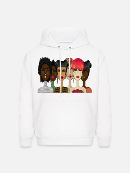 "United – Bold & Beautiful Women Art" - Men's Hoodie - white