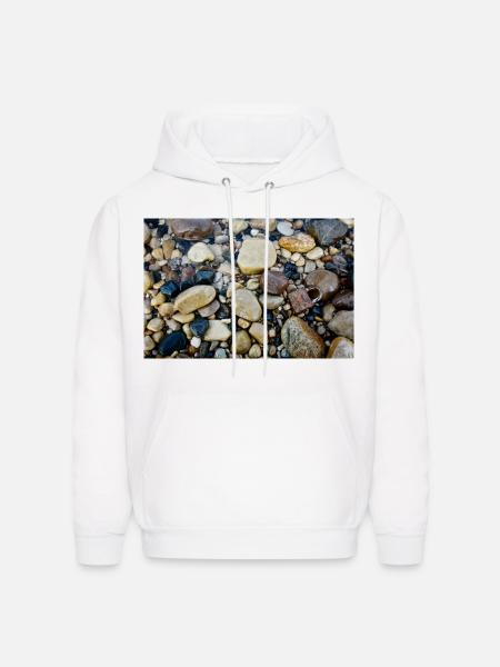wet beach with lock - Men's Hoodie - white