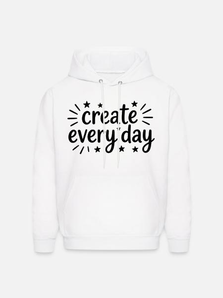 Create Every Day Hand Lettering - Men's Hoodie - white