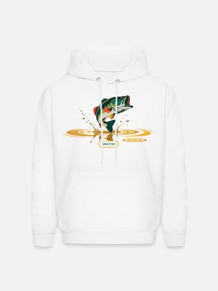 Bass Fish Splash Print - Men's Hoodie - white