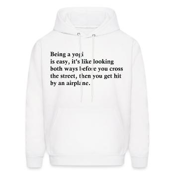 Being A Yogi Is Easy - Men's Hoodie - white - Front - Elias (183cm)