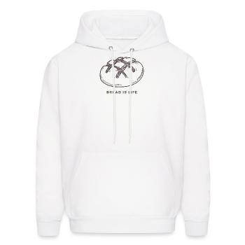 Bread is Life - Men's Hoodie - white - Front - Elias (183cm)