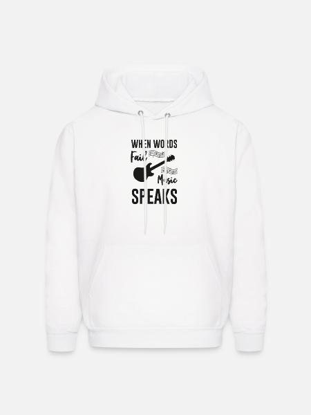 when words fail music speaks - Men's Hoodie - white