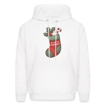 Christmas sock t-shirts designs - Men's Hoodie - white - Front - Elias (183cm)