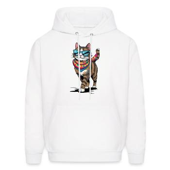 Hilarious Cat Faces - Men's Hoodie - white - Front - Elias (183cm)