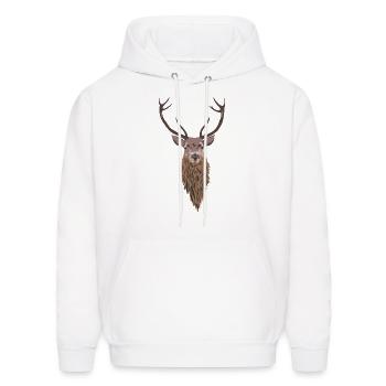 Noble Deer Male - Men's Hoodie - white - Front - Elias (183cm)