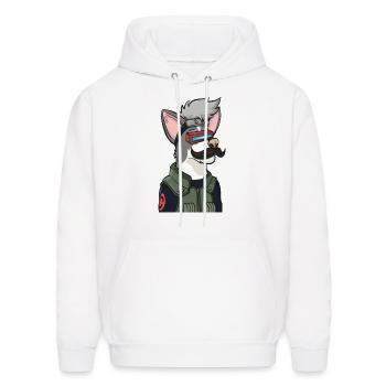 Mustache Corgi - Men's Hoodie - white - Front - Elias (183cm)