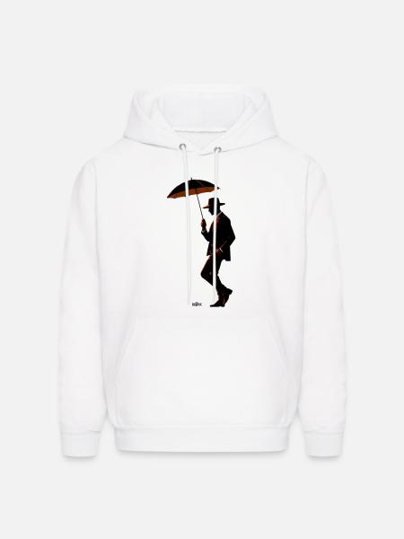 Noir Gentleman Umbrella Silhouette - Men's Hoodie - white