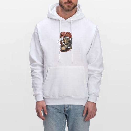 Funny Cat Coffee Lover Design – I Need More Coffee - Men's Hoodie