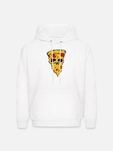 Neon Skull Pizza Slice - Men's Hoodie - white