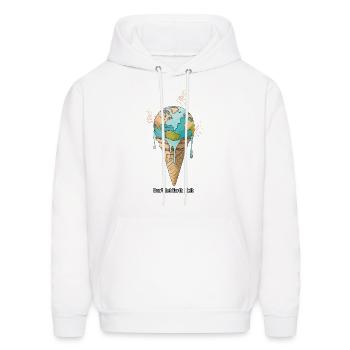 Melting Earth Ice Cream – Climate Change Awareness - Men's Hoodie - white - Front - Elias (183cm)