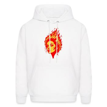 Woman with Hair on Fire - Men's Hoodie - white - Front - Elias (183cm)