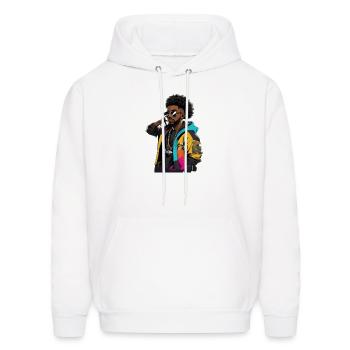 Streetwear - Men's Hoodie - white - Front - Elias (183cm)