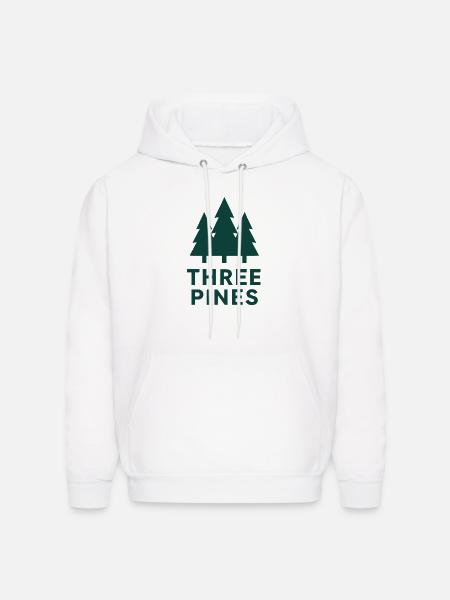Three Pines Forest Logo - Men's Hoodie - white