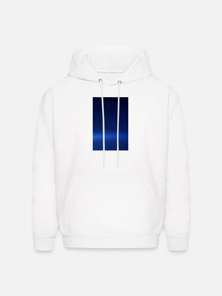 Blue Halftone Wave - Men's Hoodie - white