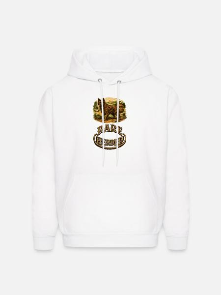 Rare Herder: Rustic Wolfdog Scene - Men's Hoodie - white