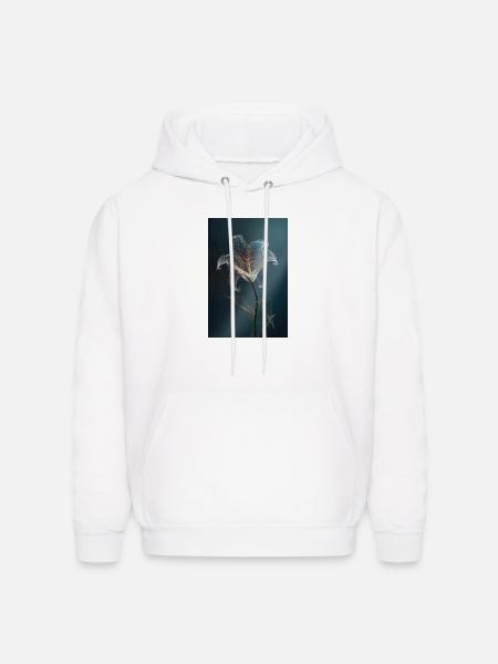 Luminous Lily Wireframe - Men's Hoodie - white