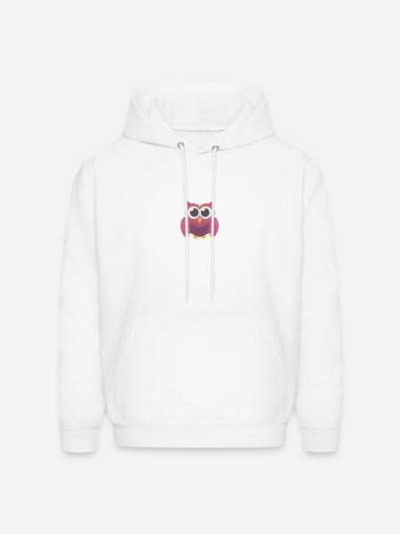 girl owl pink - Men's Hoodie - white