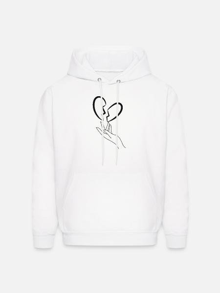 Broken Heart - Men's Hoodie - white