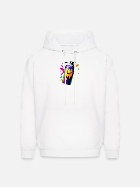 Rainbow Spray Paint Mascot - Men's Hoodie - white