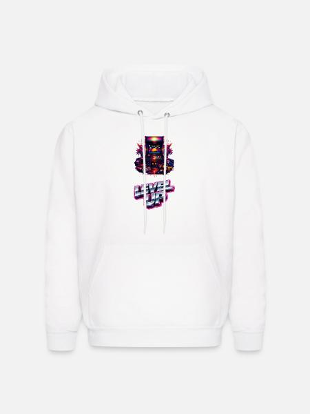 Neon Level Up Arcade - Men's Hoodie - white