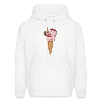 Ice Cream Cone, ice cream, cone - Men's Hoodie - white - Front - Elias (183cm)