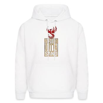 Straight Outta Sand - Men's Hoodie - white - Front - Elias (183cm)