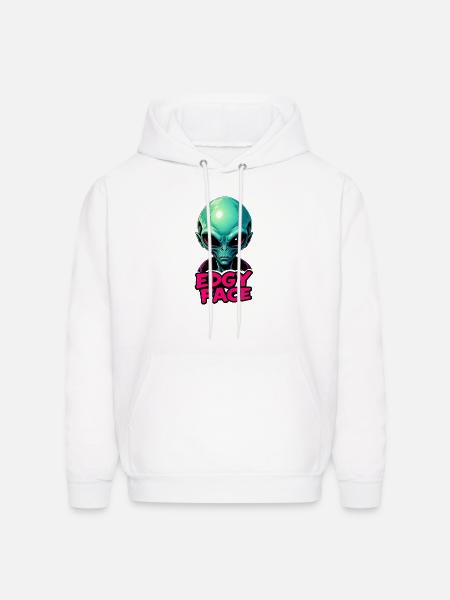 Edgy Face Martian - Men's Hoodie - white