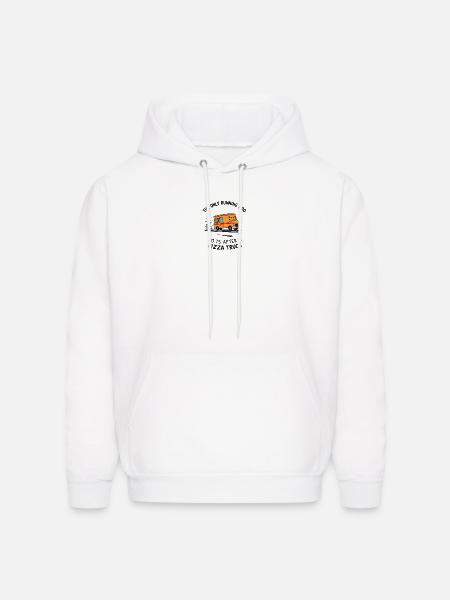 Pizza Truck Running Joke Design - Men's Hoodie - white