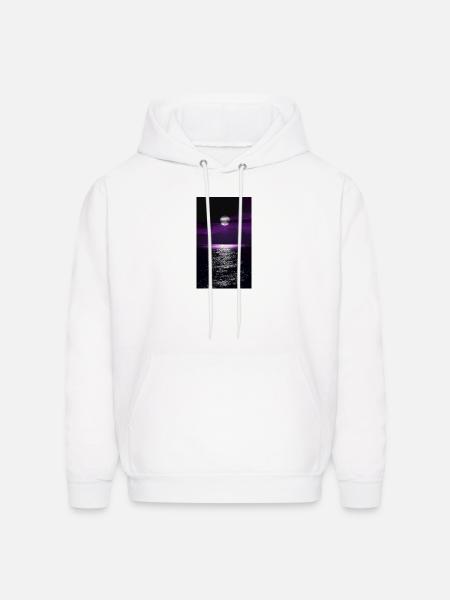 Moonlit Purple Ocean - Men's Hoodie - white